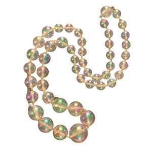 Vintage Iridescent Lucite Bubble Beaded Necklace